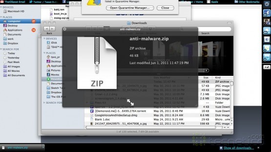 Archivo "zip" que se decargo automaticamente