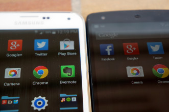Comparación de pantallas del Galaxy S5 vs. Nexus 5 de Google