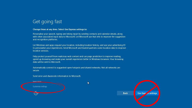 Windows 10 express settings (INGLÉS)