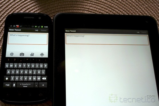 Foto de como se ve Twitter en el Nexus S de Sprint y en la G-Slate Foto de como se ve Twitter en el Nexus S de Sprint y en la G-Slate