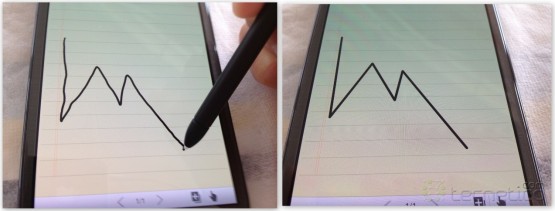 Sistema de autocorrección de líneas en el Galaxy Note II de Samsung