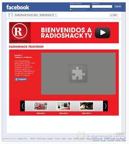 RadioShackTV en Facebook