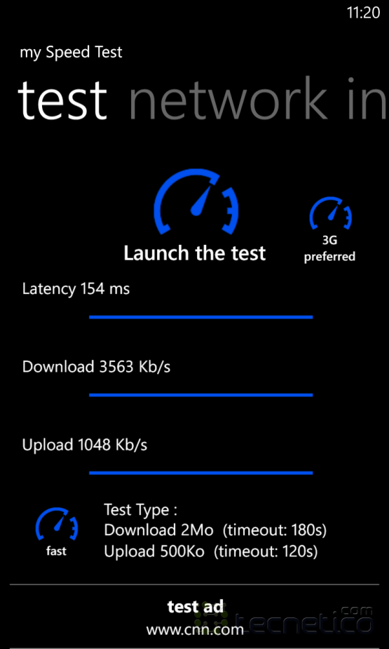 Prueba de velocidad desde el Lumia 920 de Nokia en la red 4G LTE de AT&T