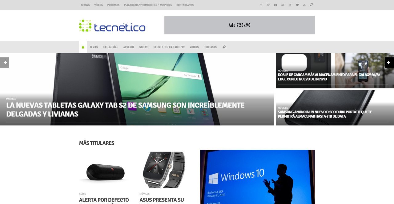 Nuevo "home page" o página de inicio