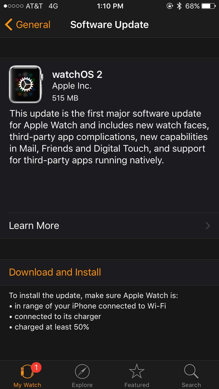 Apple Watch OS 2.0