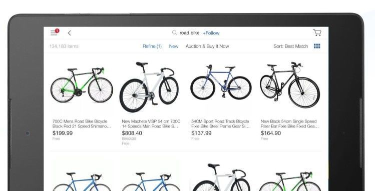 Así­ luce el rediseñado app de eBay en tu tablet (foto: eBay)