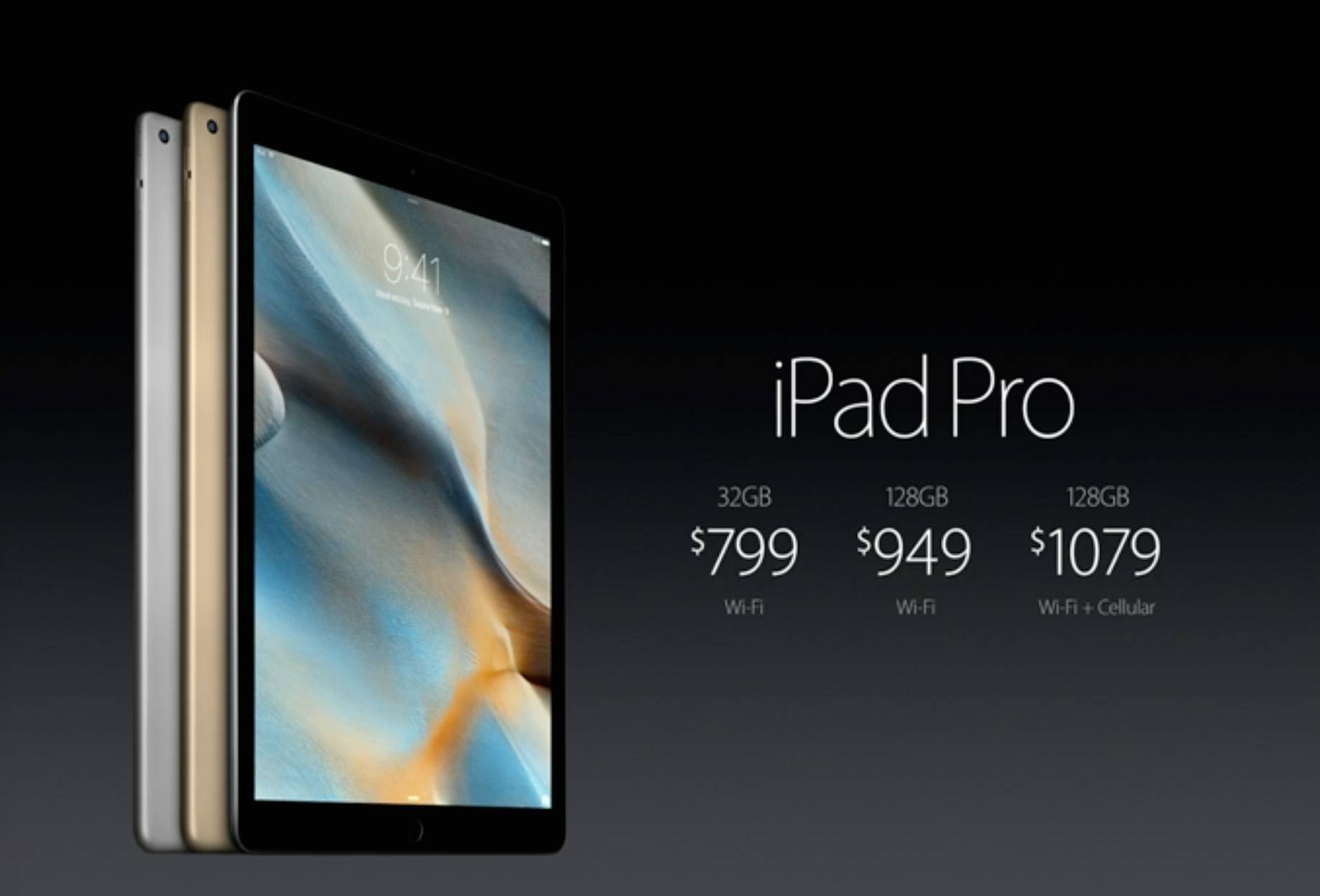 Diferentes precios y configuraciones del iPad Pro