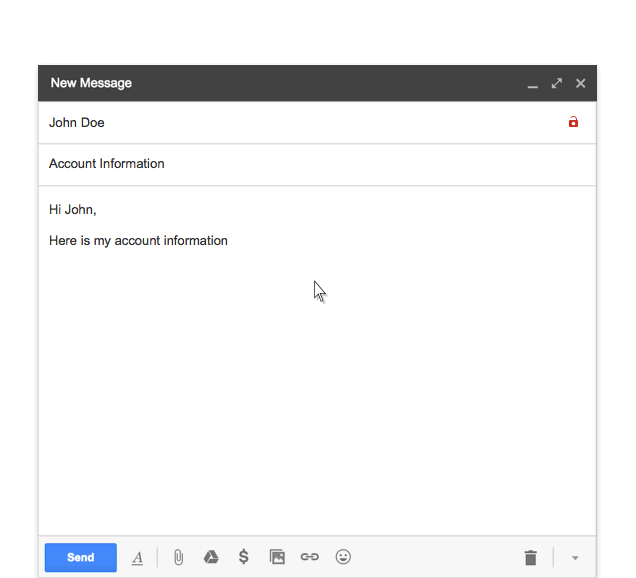 Gmail unencrypted message indicator