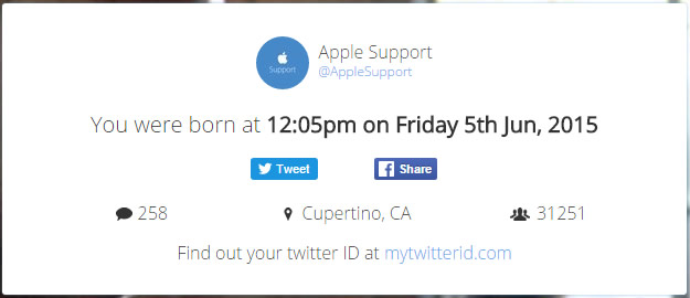 Apple Support en Twitter (MyTwitterBirthday.com)