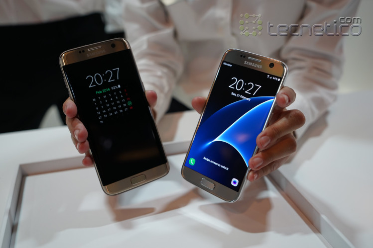 Los nuevos Galaxy S7 y S7, captados en el evento de Samsung en Barcelona (foto: Wilton Vargas/Tecnético)