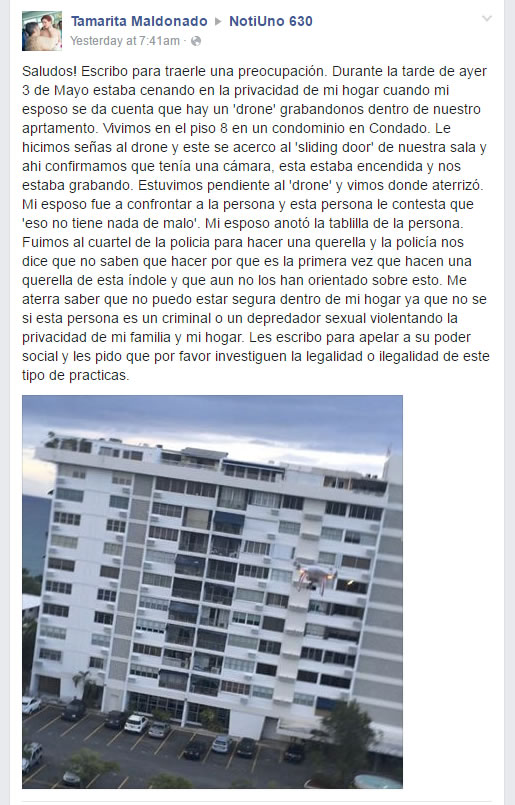 Publicación original de Tamarita Maldonado en Facebook