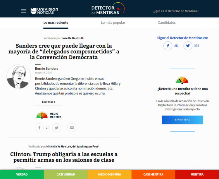 El "Detector de Mentiras" de Univisión 