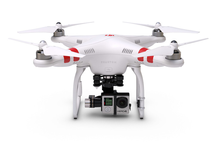 Phantom 2 de DJI equipado con una cámara de alta definición GoPro (Foto: DJI)