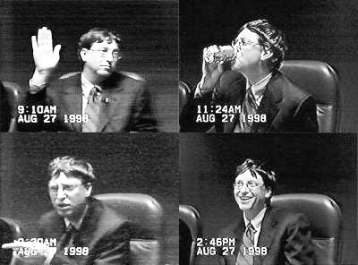 El co-fundador y principal oficial ejecutivo de Microsoft para aquel entonces, Bill Gates, comparece ante la corte que veía el caso del Dpto. de Justicia contra Microsoft (foto: Terealview/Wikimedia Commons)