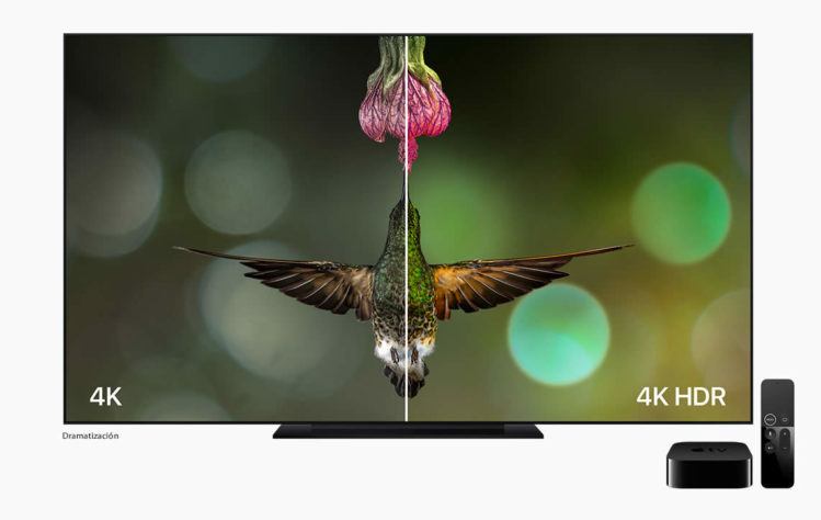 Con esta imagen, Apple muestra la diferencia que hace la tecnologia HDR en un televisor UltraHD o "4K" (foto: Apple)