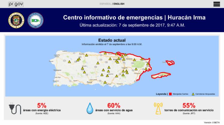 Una vez concluido el evento, pero aún en perí­odo de emergencia, el "dashboard" muestra las condiciones actuales (ilustración: Tecnético)