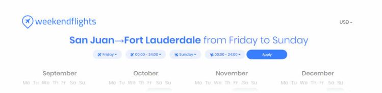 Weekendflights ofrece varias formas de modificar el itinerario