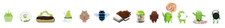 Las versiones de Android, en logos (imagenes: Google)