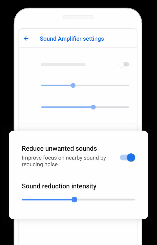 Captura de pantalla del app "Sound Amplifier" de Google (suministrada)