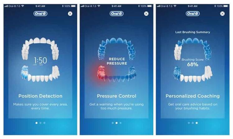 Así­ luce el app de Oral-B cuando está conectado al cepillo Genius X (fuente: Oral-B)