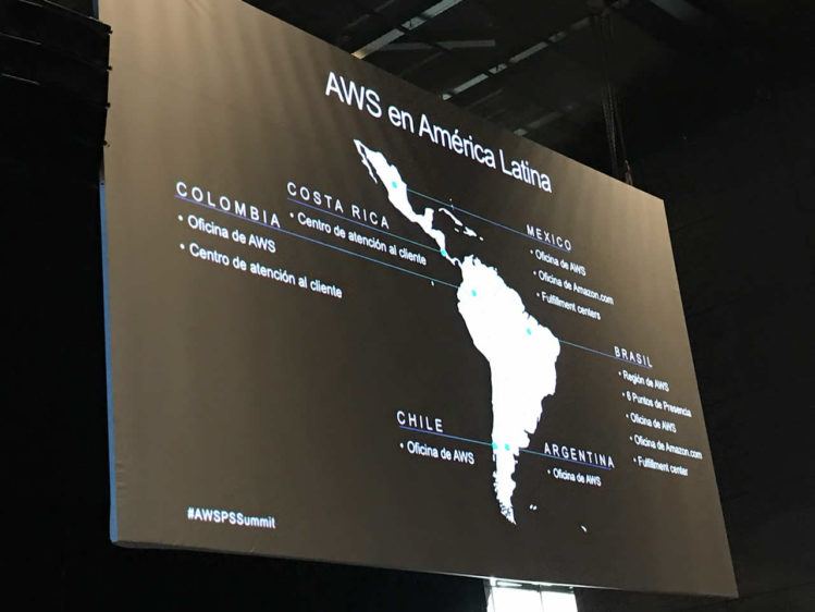 La gráfica muestra la presencia fí­sica de Amazon Web Services en América Latina (foto: José Hernández Falcón/Tecnético)