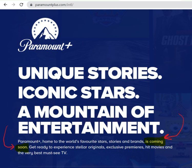 Sitio web de Paramount+